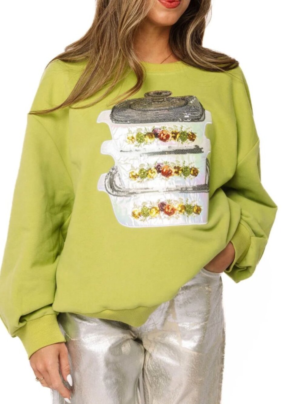 Queen of Sparkles Green Vintage Corningware Sweatshirt